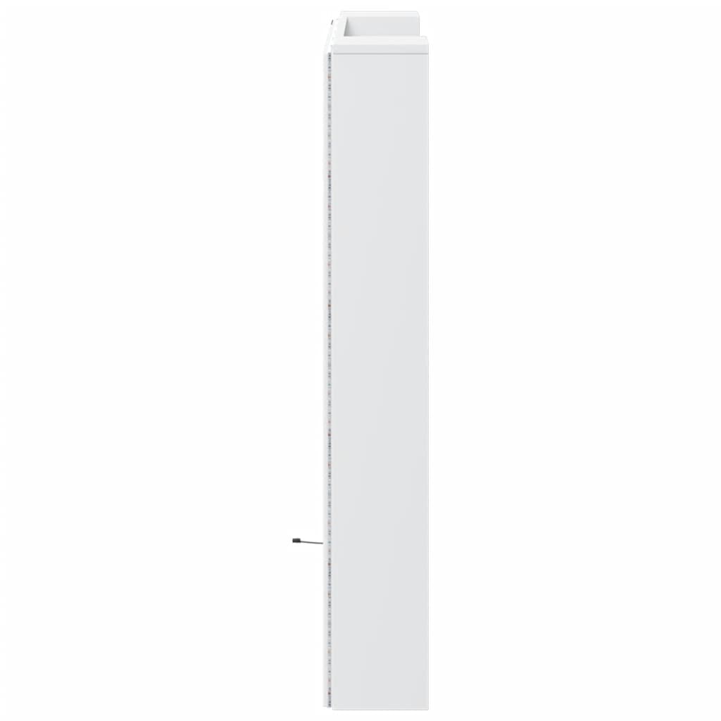 LED-Kopfteil mit Ablagen Weiß 100x16,5x103,5 cm