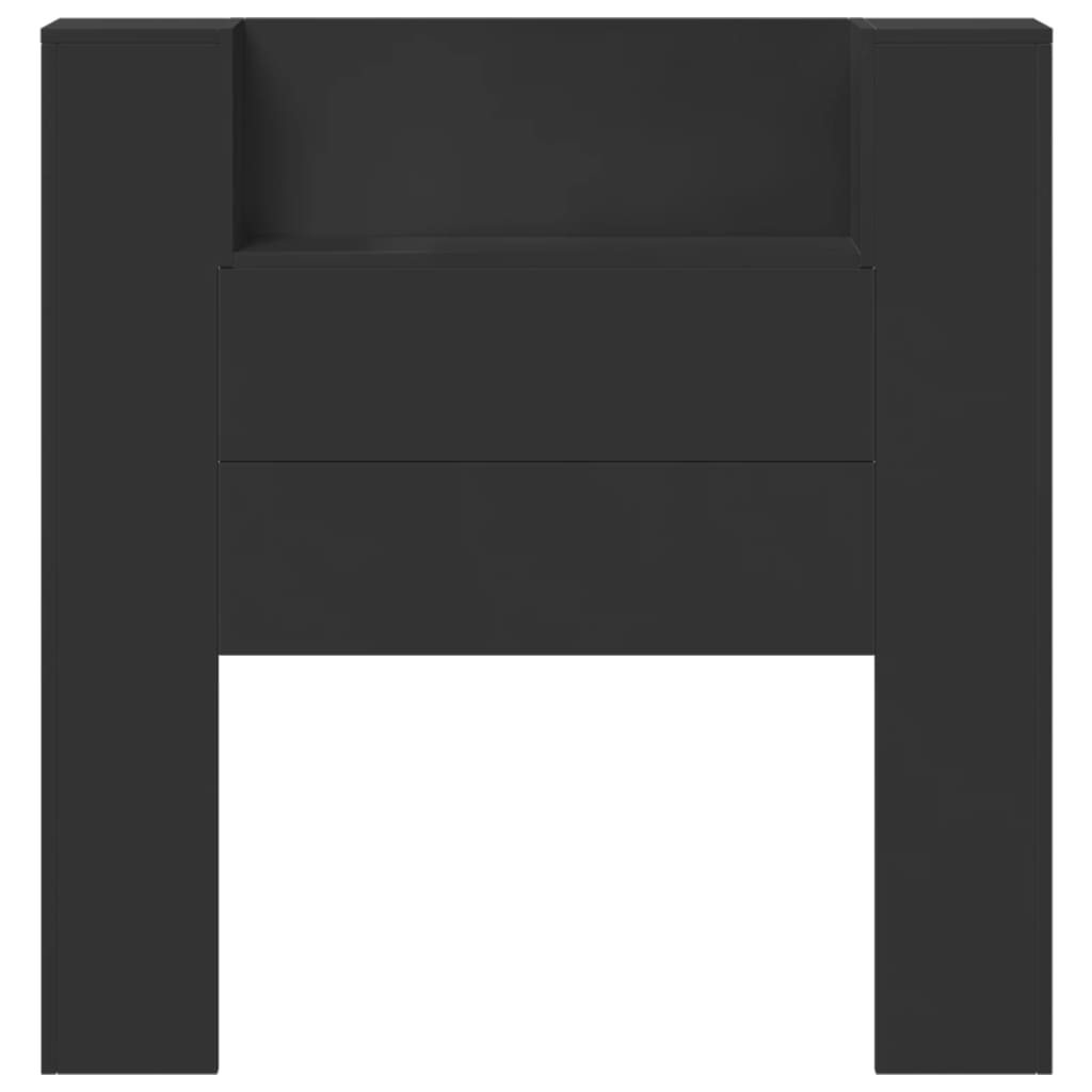 LED-Kopfteil mit Ablagen Schwarz 100x16,5x103,5 cm
