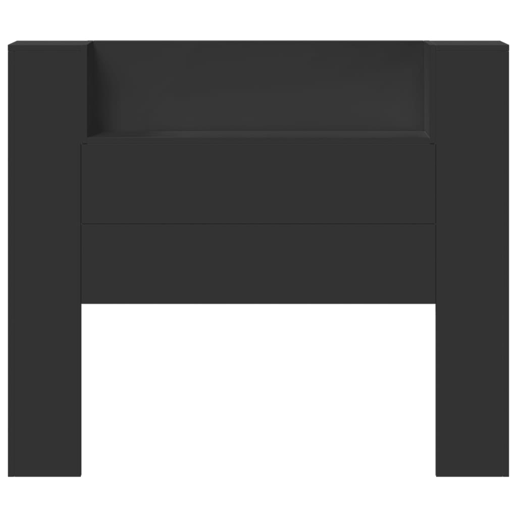 LED-Kopfteil mit Ablagen Schwarz 120x16,5x103,5 cm