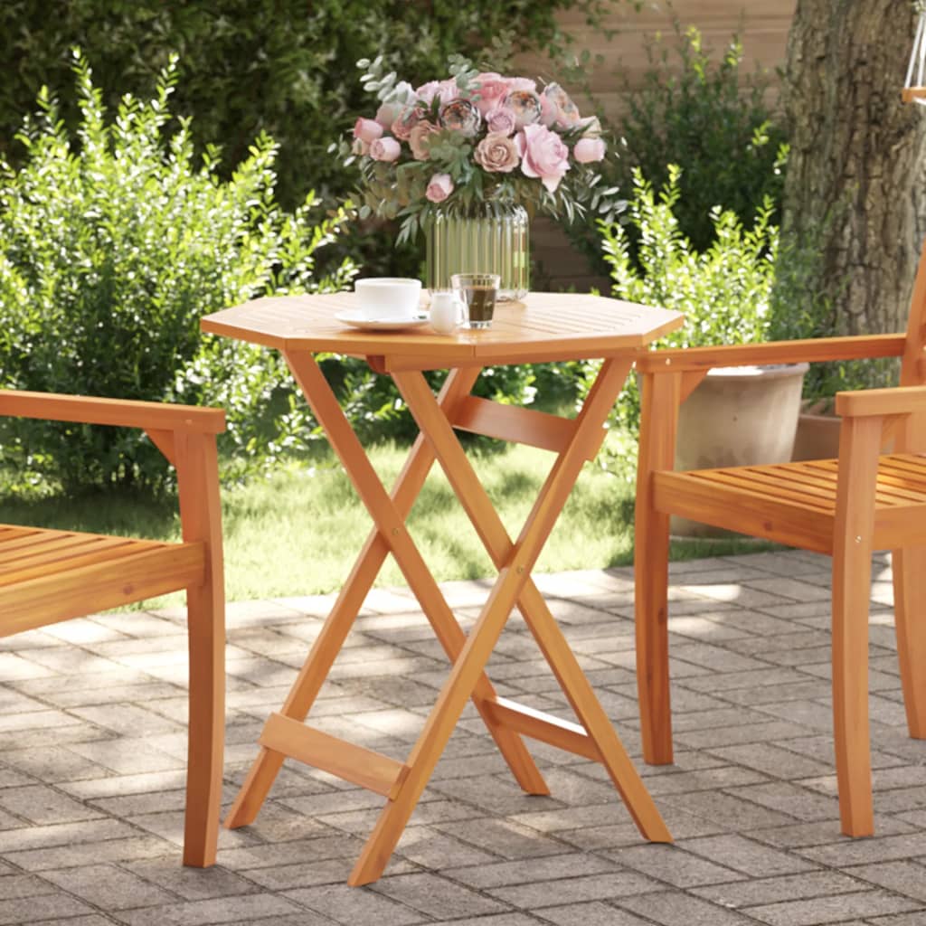 Garden Table Foldable Ø70x75 cm Solid Wood Acacia