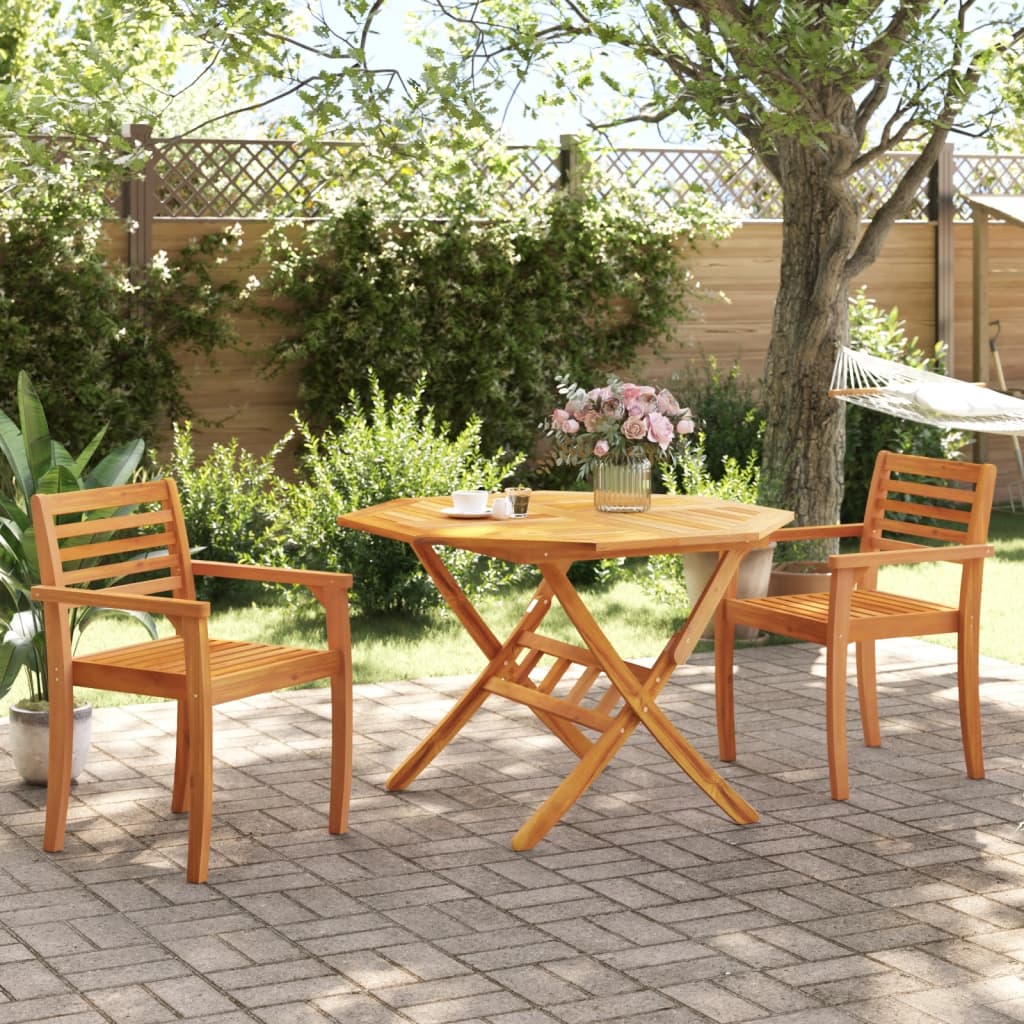 Garden Table Foldable Ø110x75 cm Solid Wood Acacia