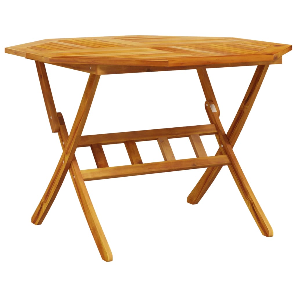 Garden Table Foldable Ø110x75 cm Solid Wood Acacia