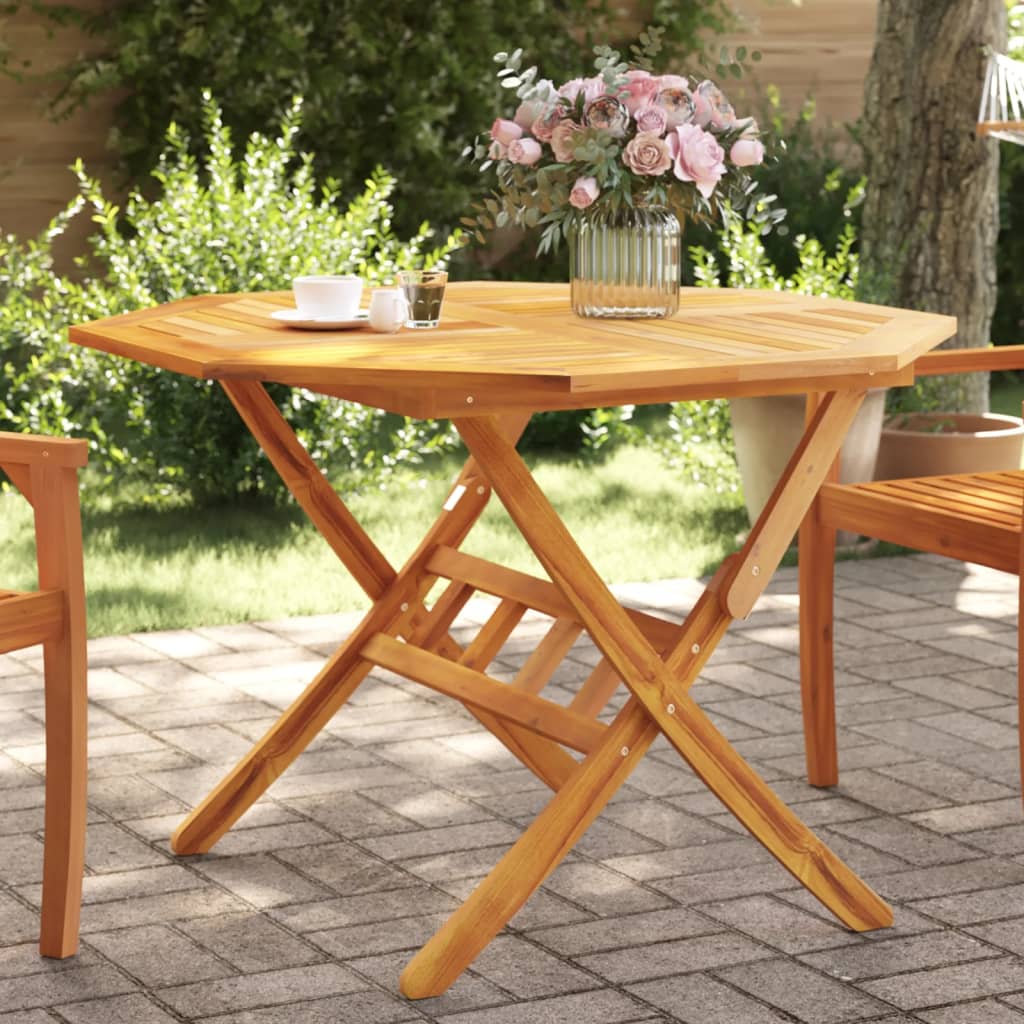 Garden Table Foldable Ø110x75 cm Solid Wood Acacia