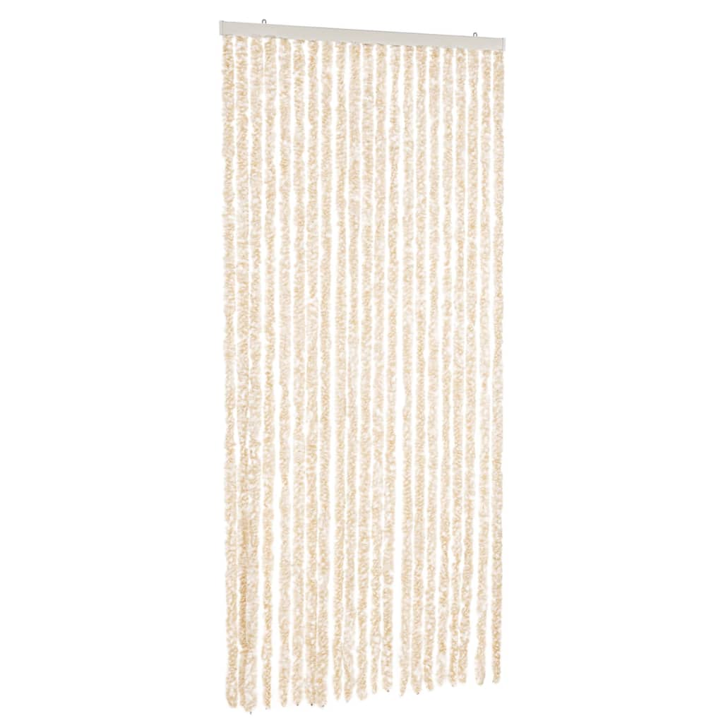 Fliegenvorhang Beige und Weiß 90x220 cm Chenille