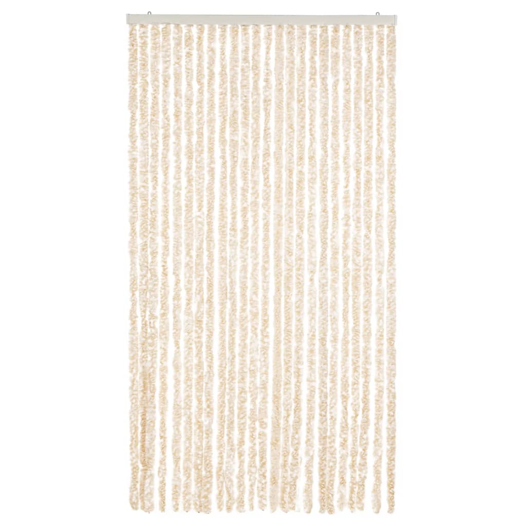 Fliegenvorhang Beige und Weiß 100x220 cm Chenille