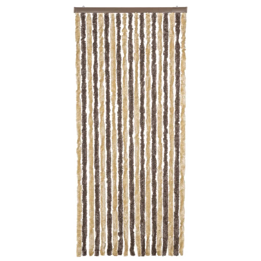 Fliegenvorhang Dunkelbraun und Beige 56x185 cm Chenille