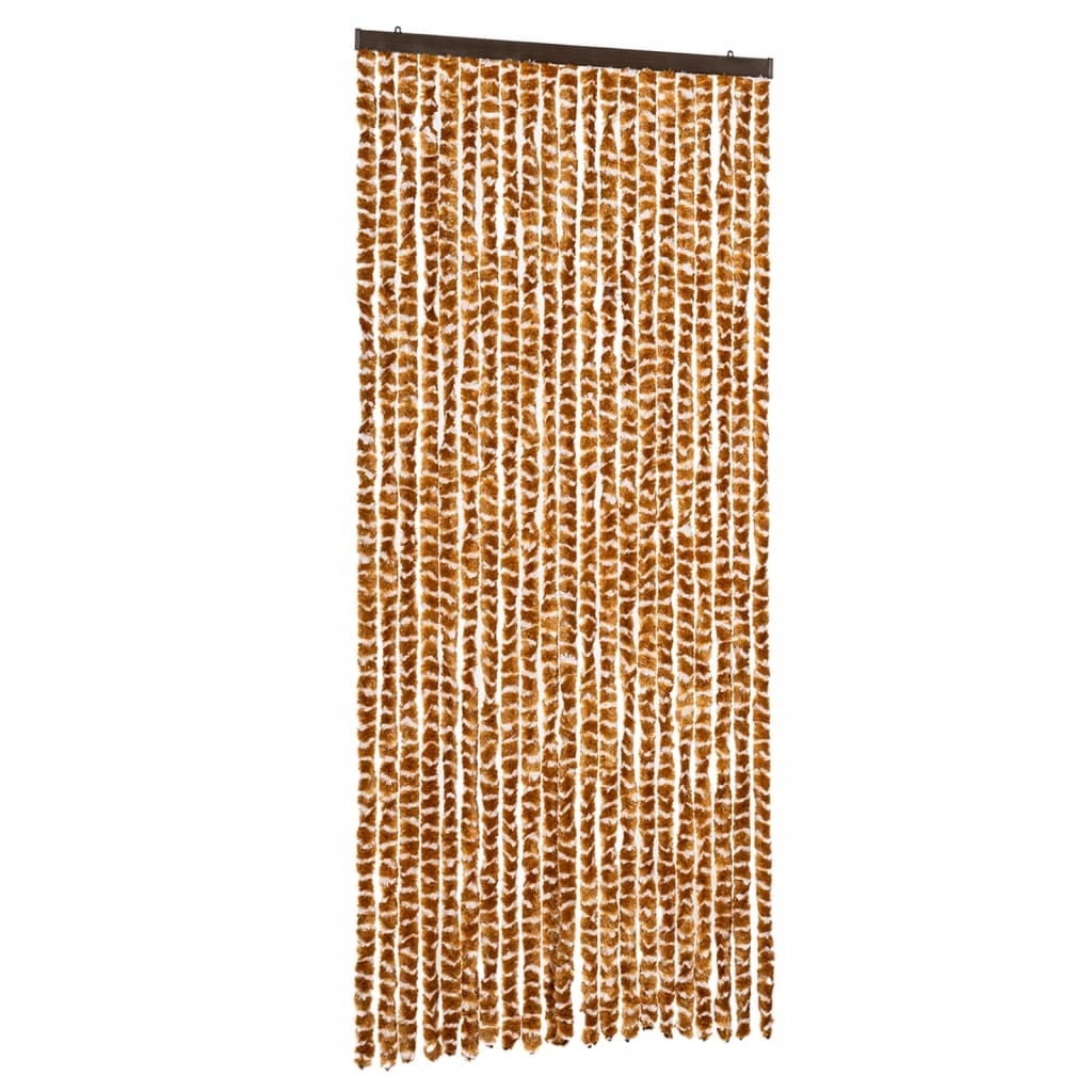 Fliegenvorhang Ocker und Weiß 90x200 cm Chenille