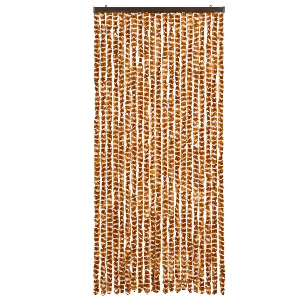 Fliegenvorhang Ocker und Weiß 90x200 cm Chenille