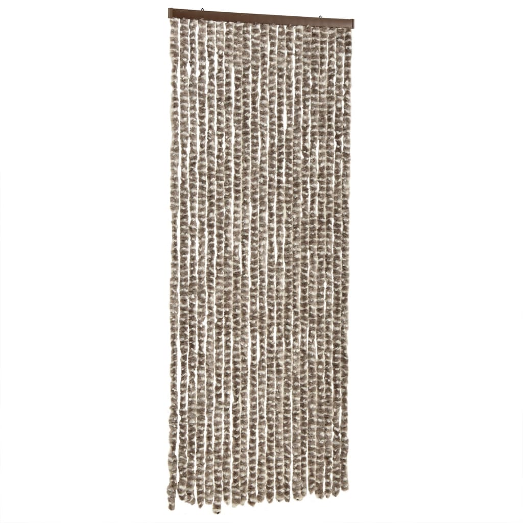 Fliegenvorhang Taupe und Weiß 56x200 cm Chenille