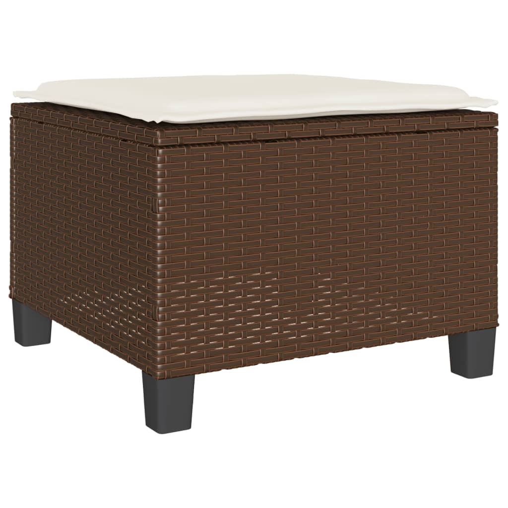 3-piece bistro set with cushions brown poly rattan