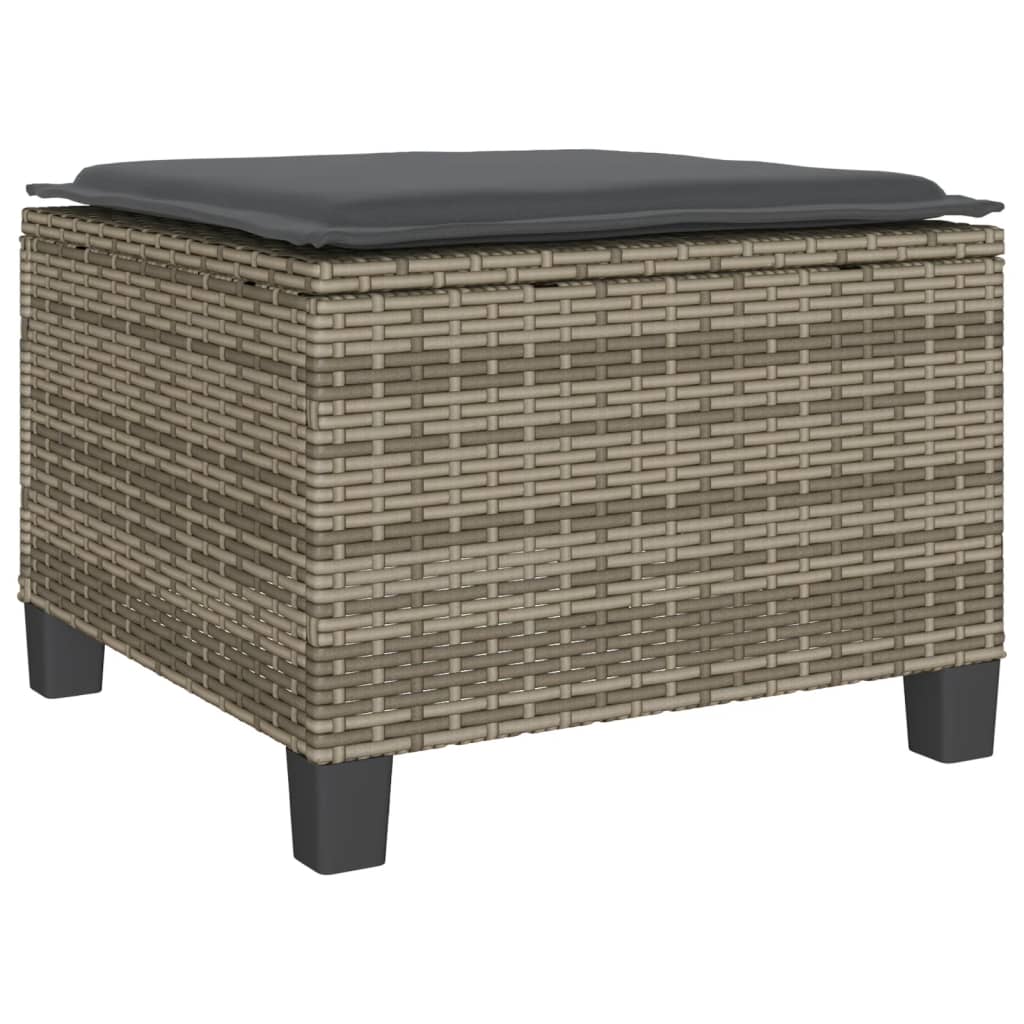 3-piece bistro set with cushions gray poly rattan