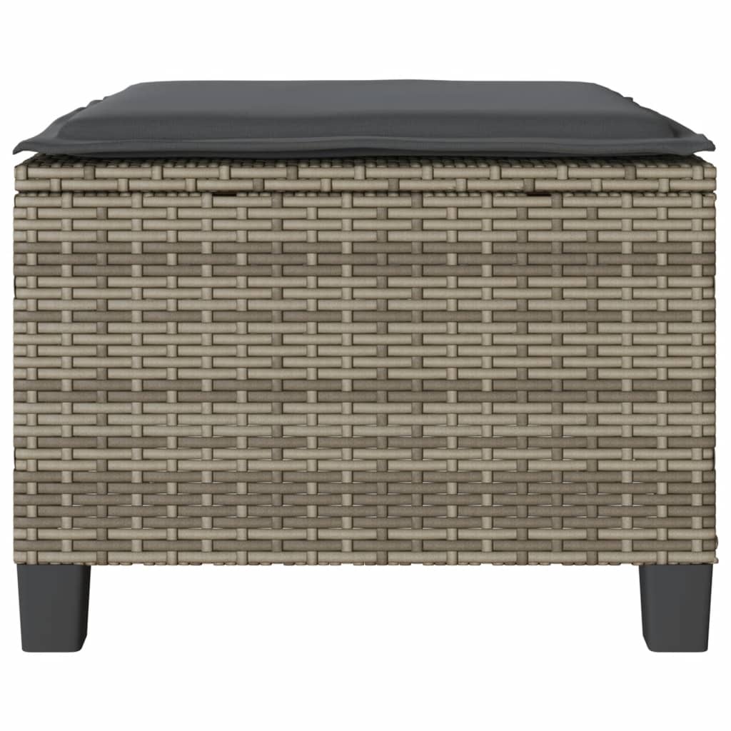 3-piece bistro set with cushions gray poly rattan
