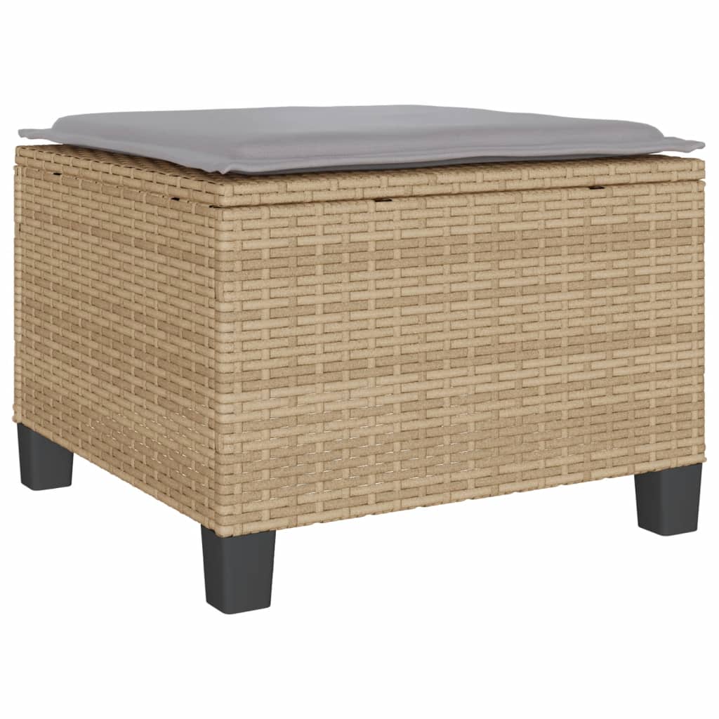 3-piece bistro set with cushions beige poly rattan