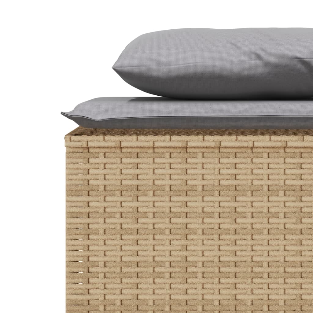 3-piece garden dining set with cushions beige poly rattan