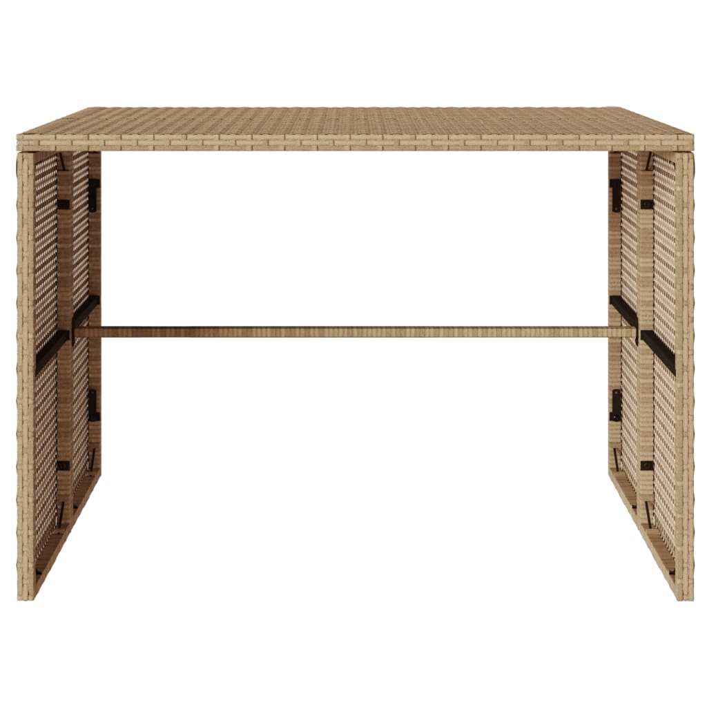 3-piece garden dining set with cushions beige poly rattan