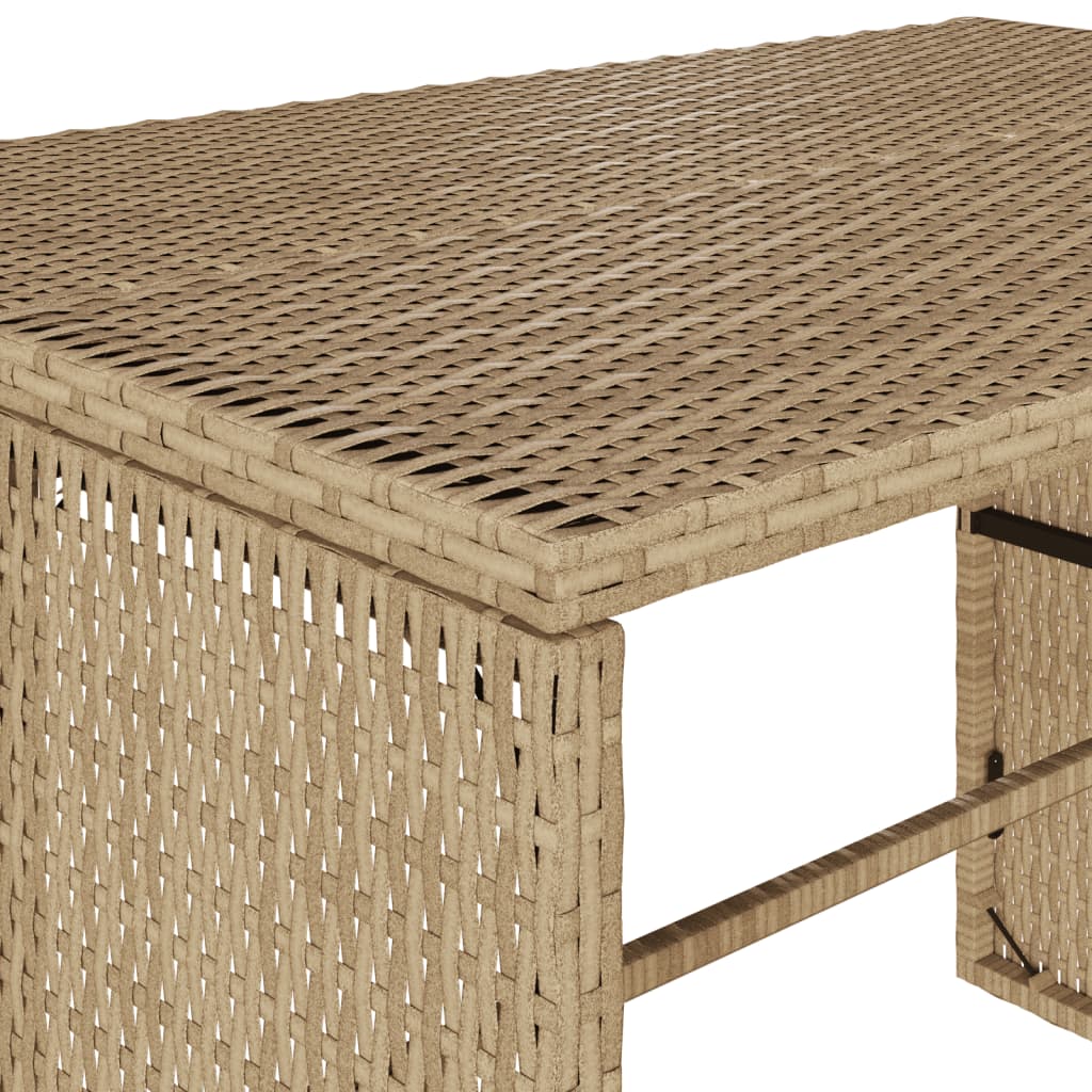 3-piece garden dining set with cushions beige poly rattan