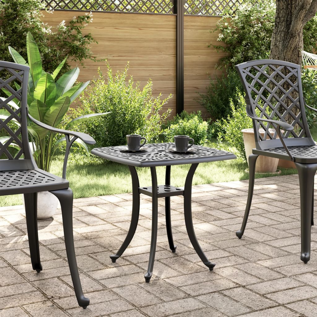 Garden Table Black 53x53x53 cm Cast Aluminum