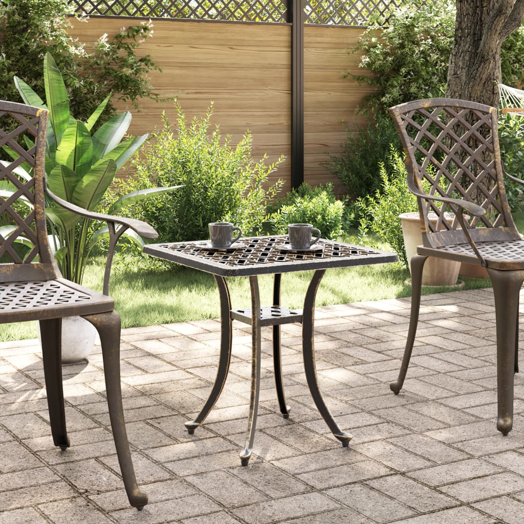 Garden Table Bronzen 53x53x53 cm Cast Aluminum