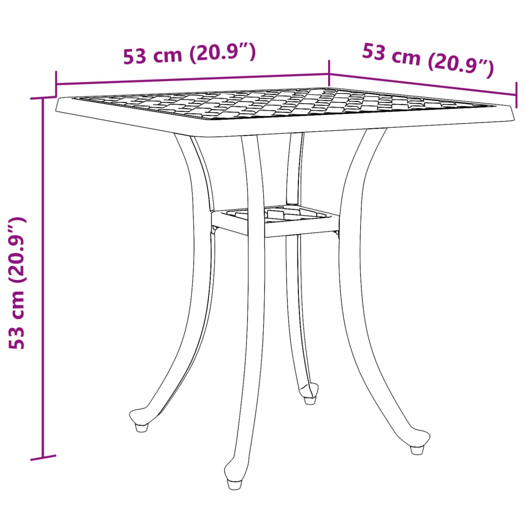 Garden Table Bronzen 53x53x53 cm Cast Aluminum