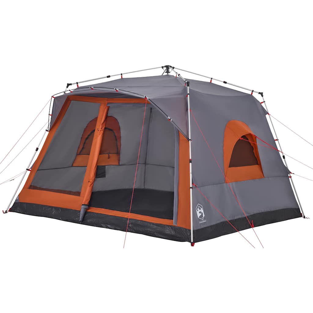 Family Tent for 7 Persons Grey and Orange Quick Release