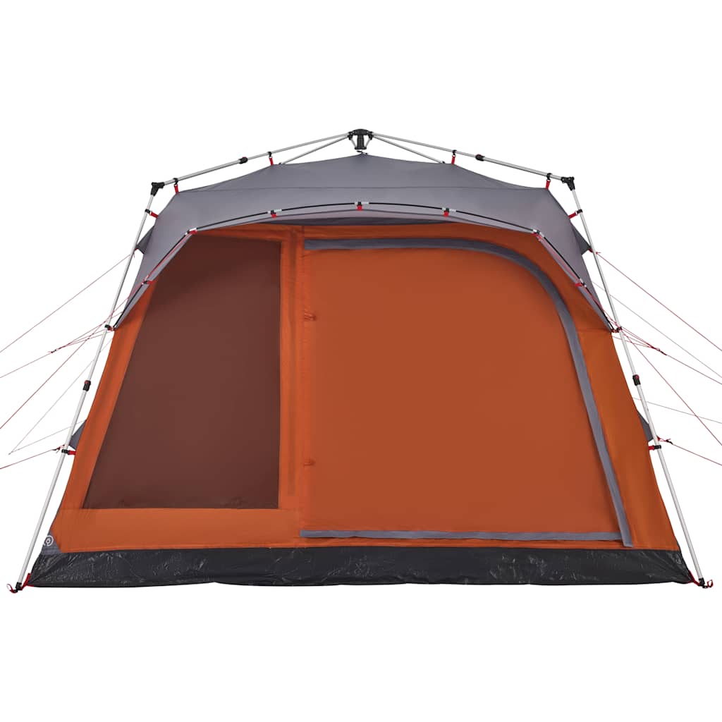 Family Tent for 7 Persons Grey and Orange Quick Release