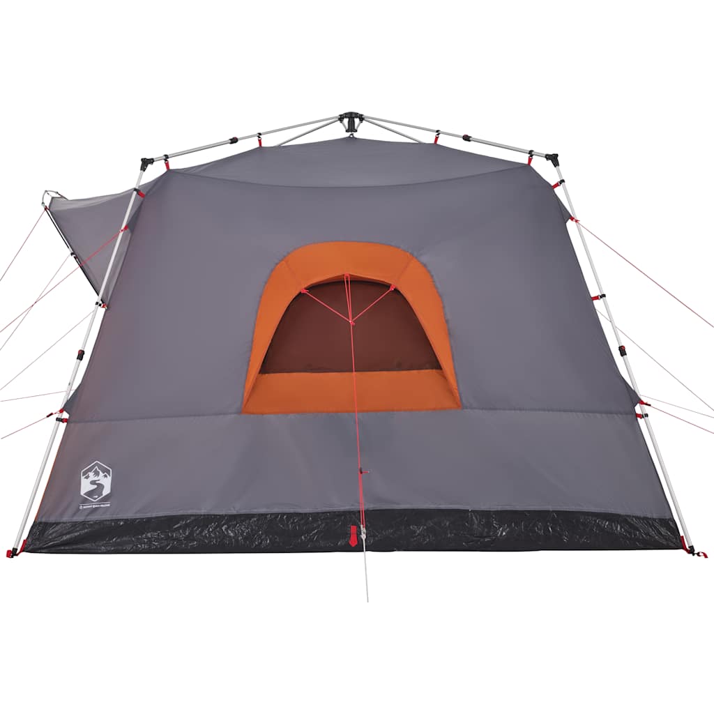Family Tent for 7 Persons Grey and Orange Quick Release