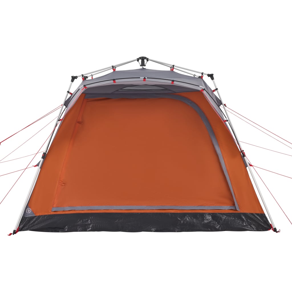 Camping Tent 4 Persons Grey and Orange Quick Release