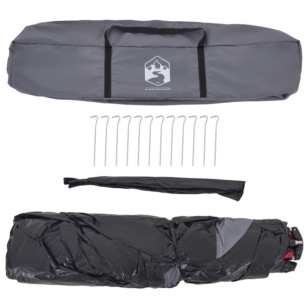 Camping Tent 4 Persons Grey and Orange Quick Release