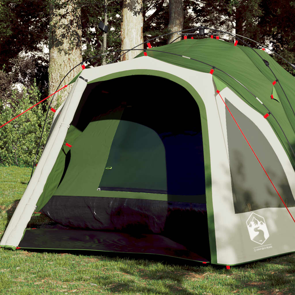 Dome Camping Tent 3 Persons Green Quick Release