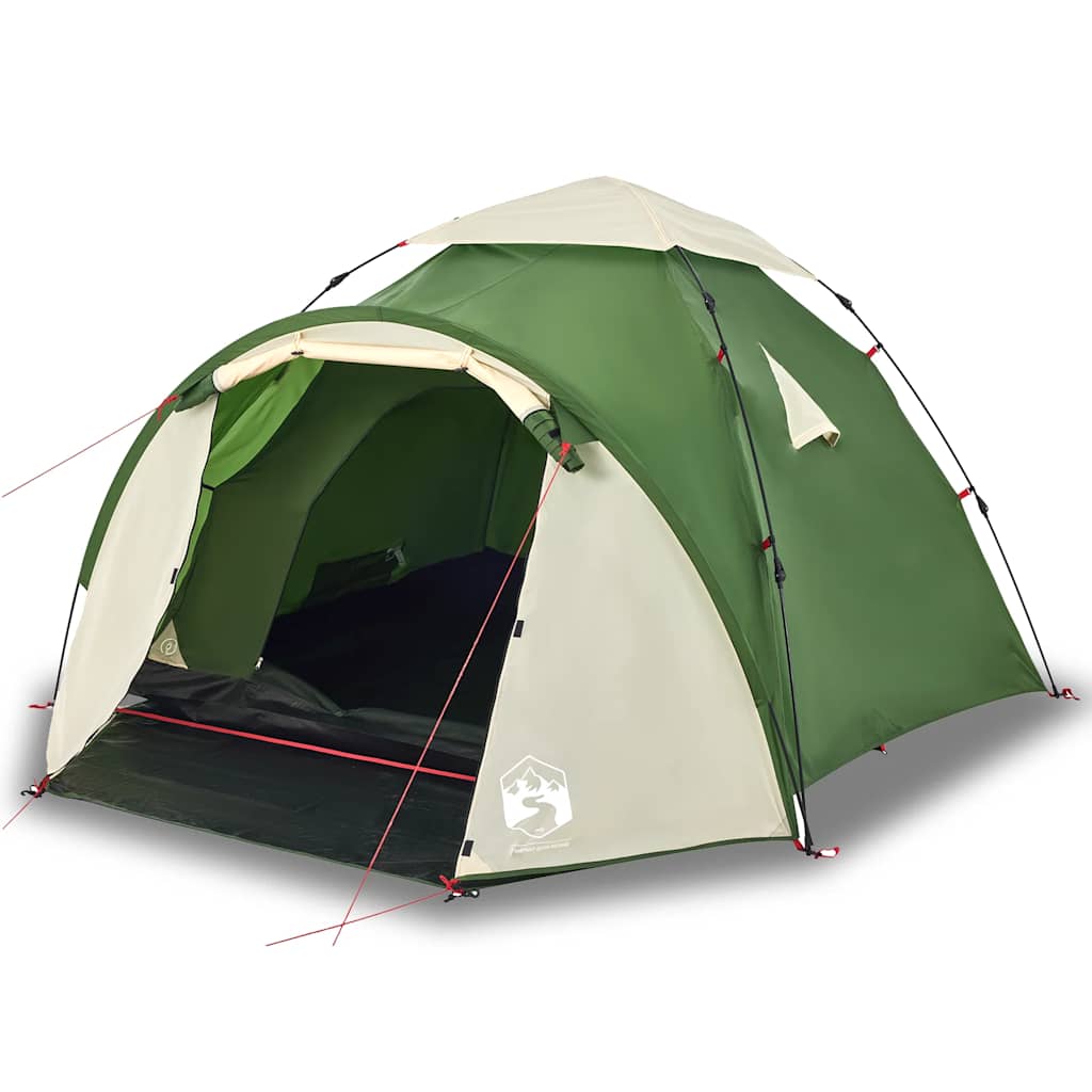 Dome Camping Tent 3 Persons Green Quick Release