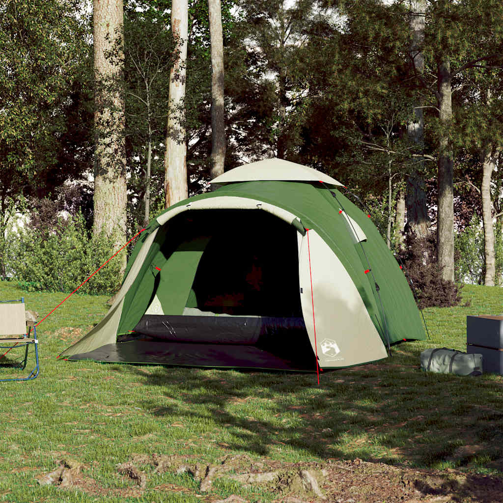Dome Camping Tent 3 Persons Green Quick Release