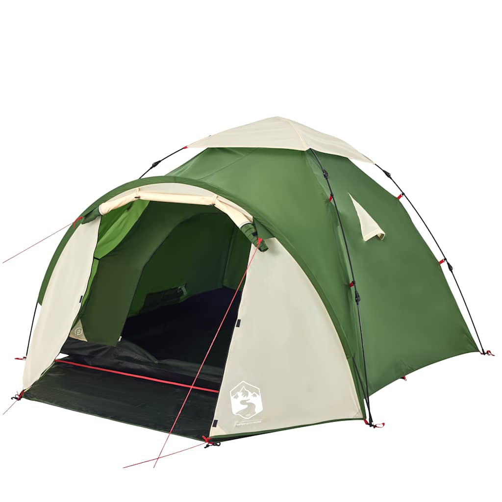Dome Camping Tent 3 Persons Green Quick Release