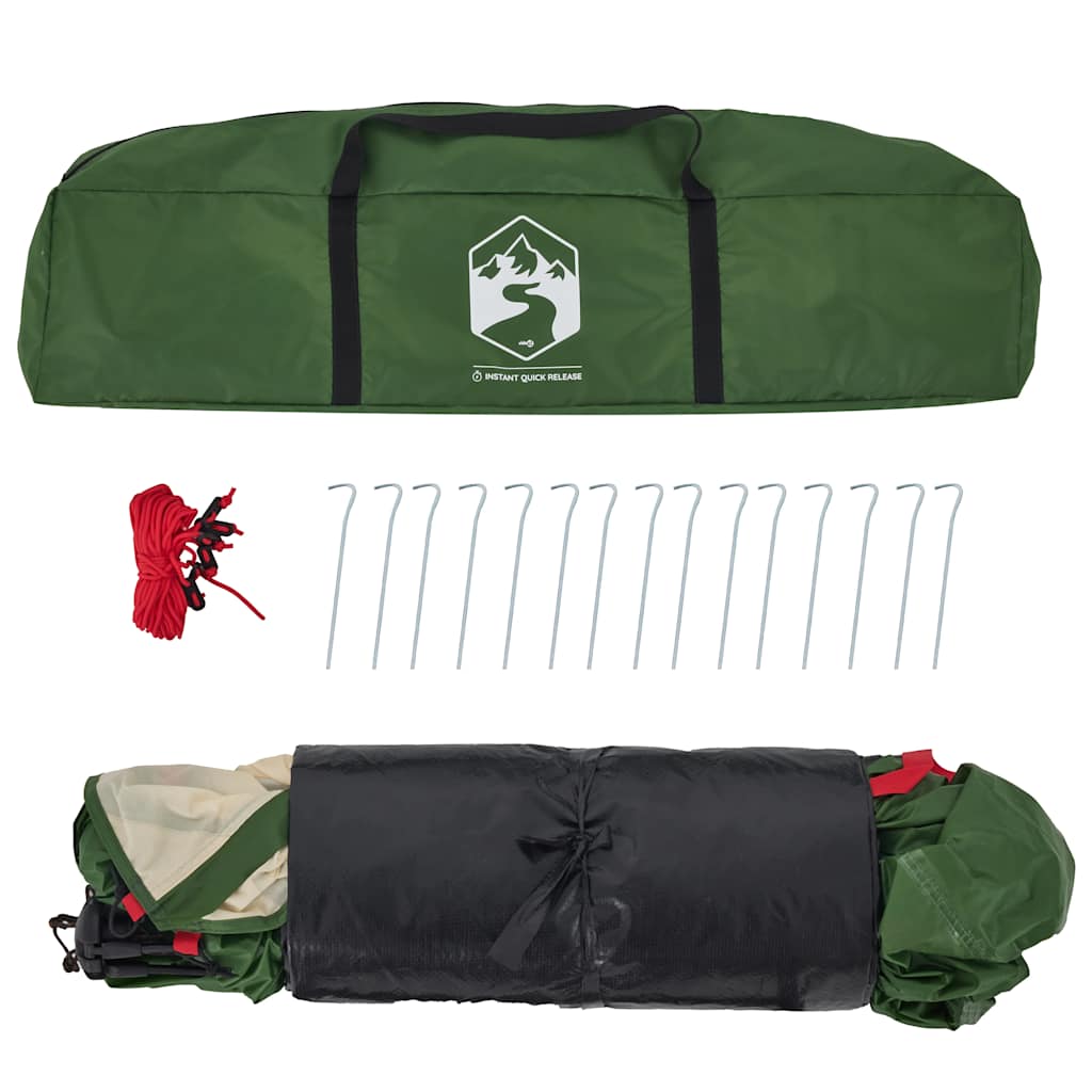 Dome Camping Tent 3 Persons Green Quick Release