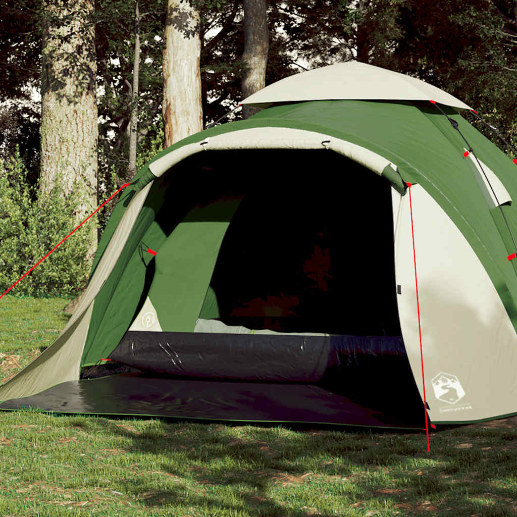 Dome Camping Tent 3 Persons Green Quick Release