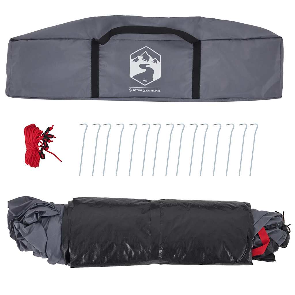 Dome Camping Tent 3 Persons Grey and Orange Quick Release