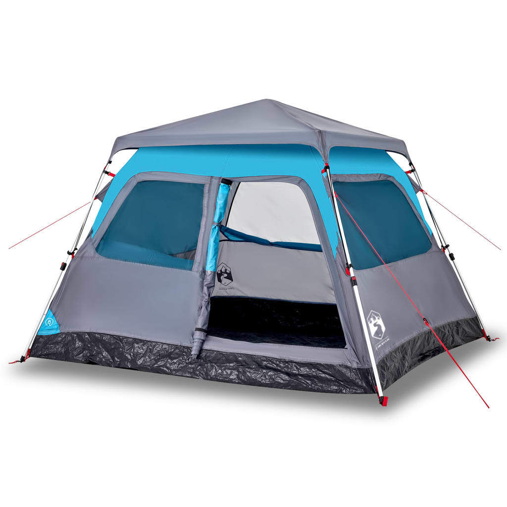 Dome Camping Tent 4 Persons Blue Quick Release
