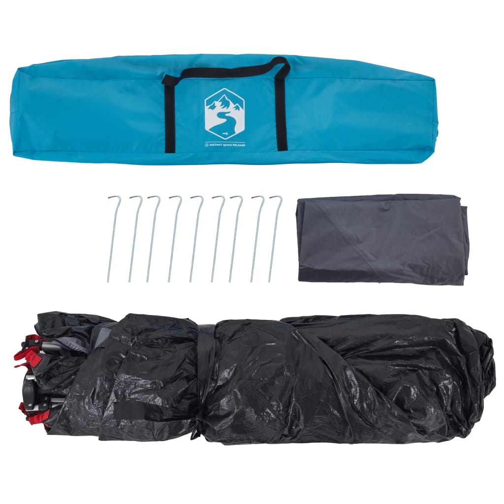 Dome Camping Tent 4 Persons Blue Quick Release
