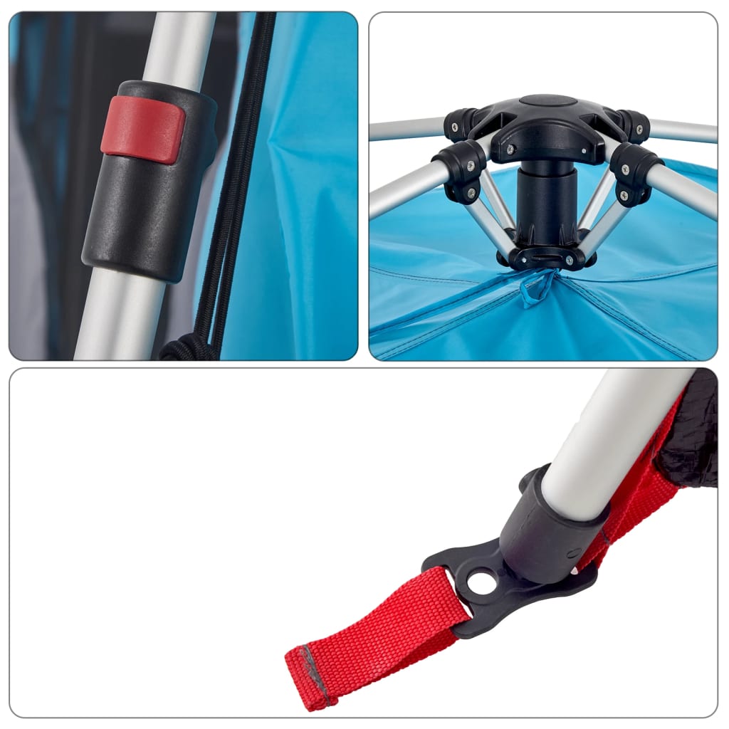 Dome Camping Tent 4 Persons Blue Quick Release