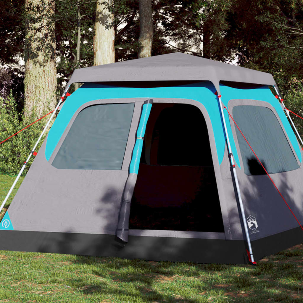 Dome Camping Tent 4 Persons Blue Quick Release