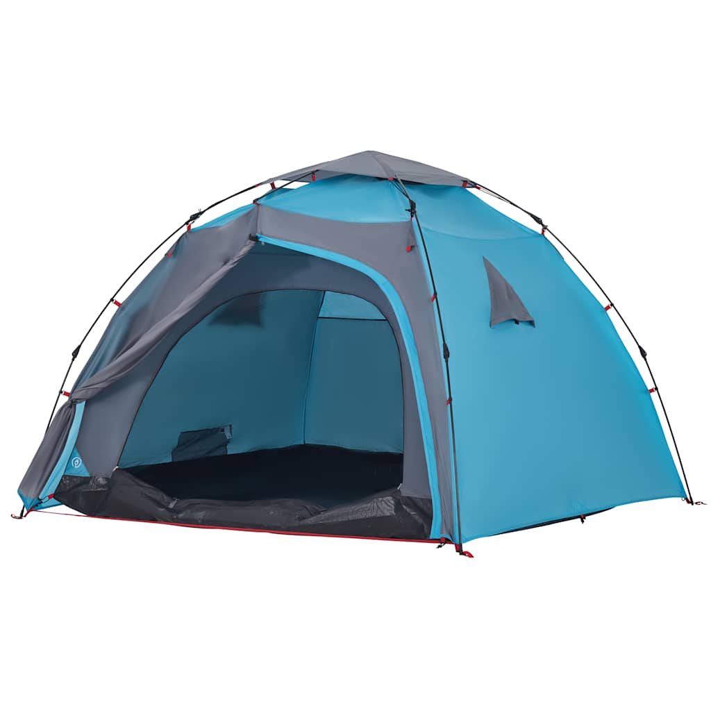 Dome Camping Tent 4 Persons Blue Quick Release