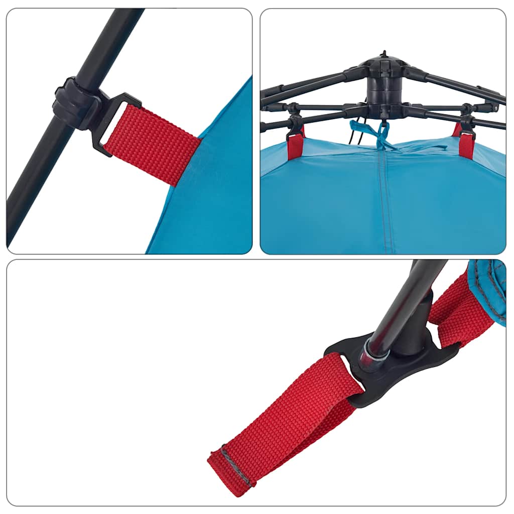 Dome Camping Tent 4 Persons Blue Quick Release
