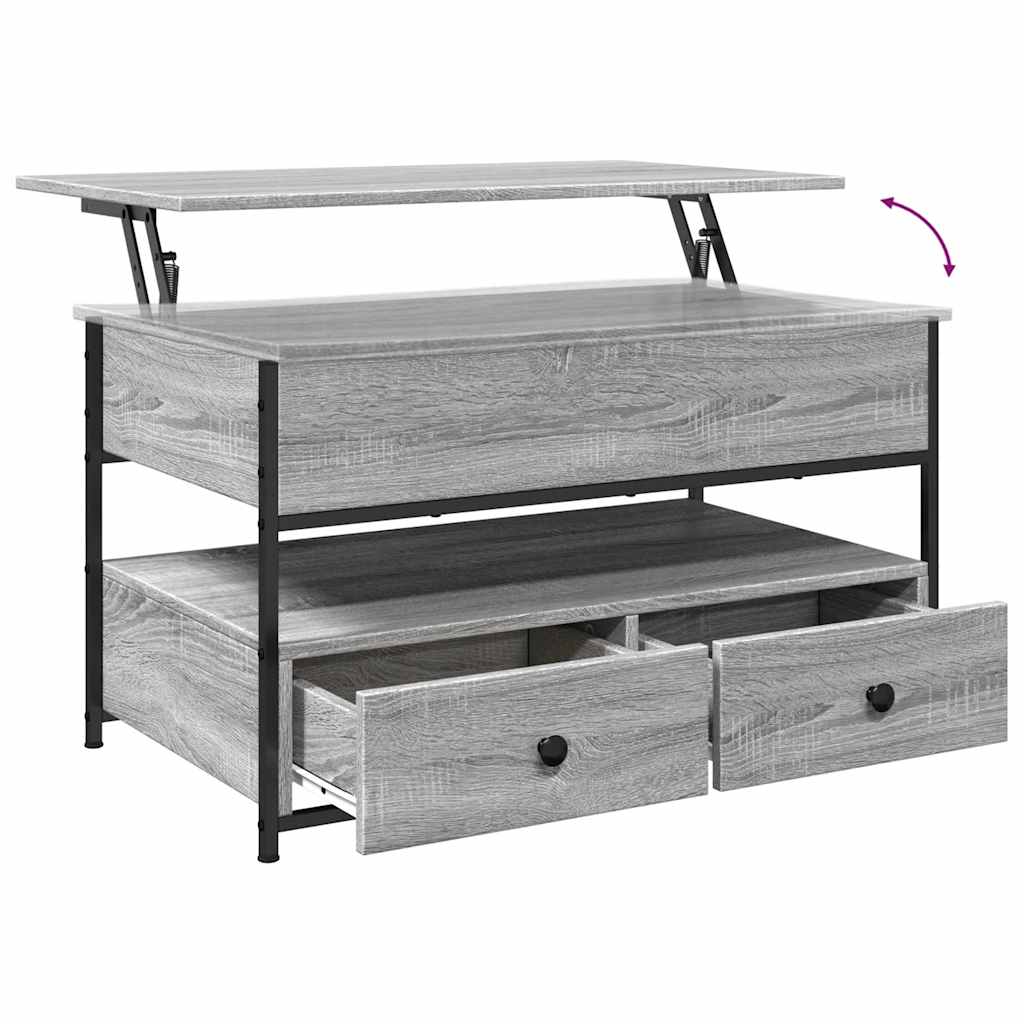 Couchtisch Grau Sonoma 85x50x50 cm Holzwerkstoff und Metall