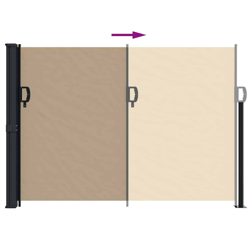 Seitenmarkise Ausziehbar Beige 140x600 cm