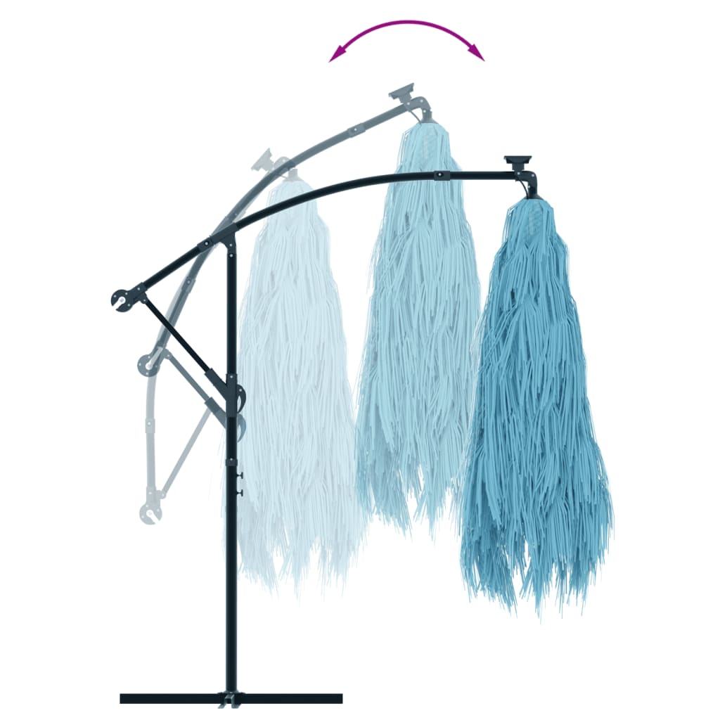 Parasol with steel pole blue 246x246x230 cm