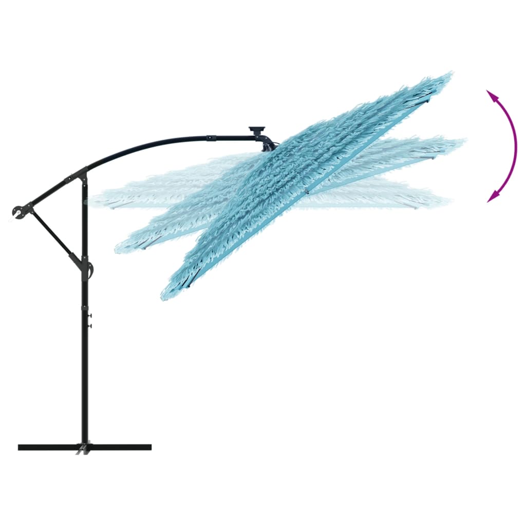 Parasol with steel pole blue 246x246x230 cm