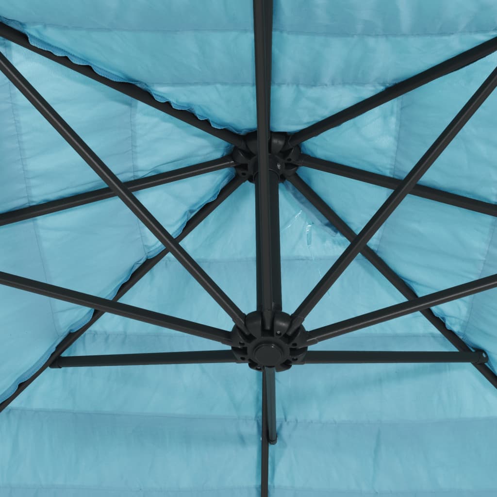 Parasol with steel pole blue 246x246x230 cm