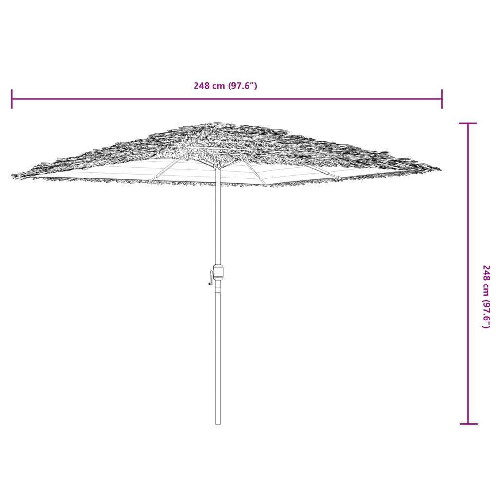 Parasol with steel pole green 248x248x248 cm