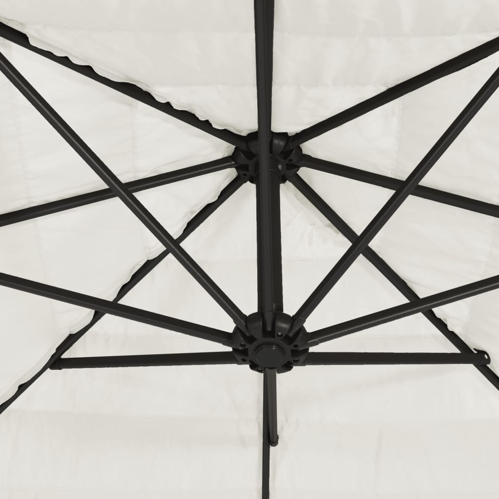 Parasol with steel pole white 223x223x213 cm