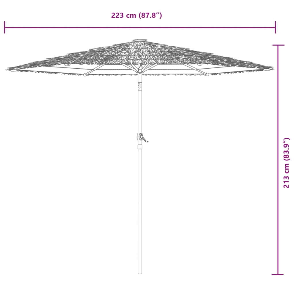 Parasol with steel pole white 223x223x213 cm