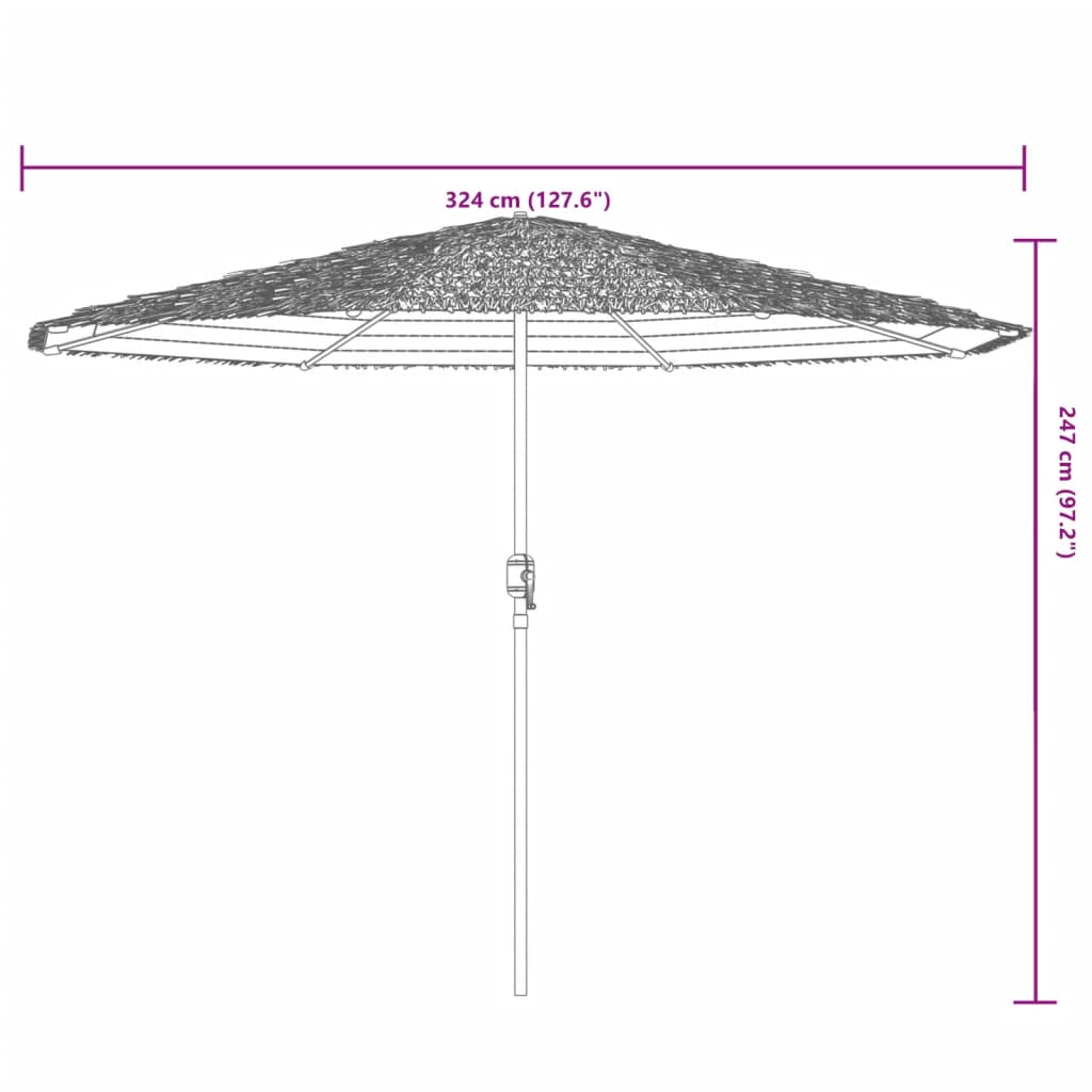 Parasol with steel pole blue 324x324x247 cm